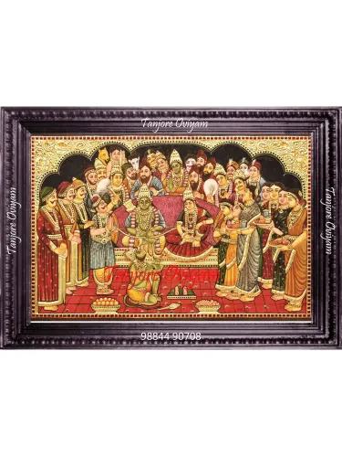 Antique Sri Rama Pattabhishekam Tanjore Painting